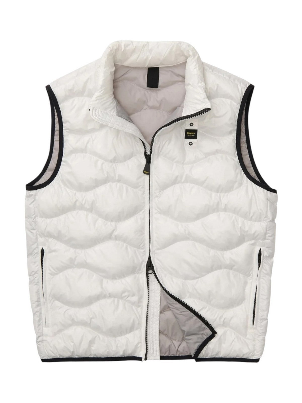 BLAUER Gilet Uomo DANNY 26SBLUX02184 005958 100GG BIANCO OTTICO int. GRIGIO NEBBIA