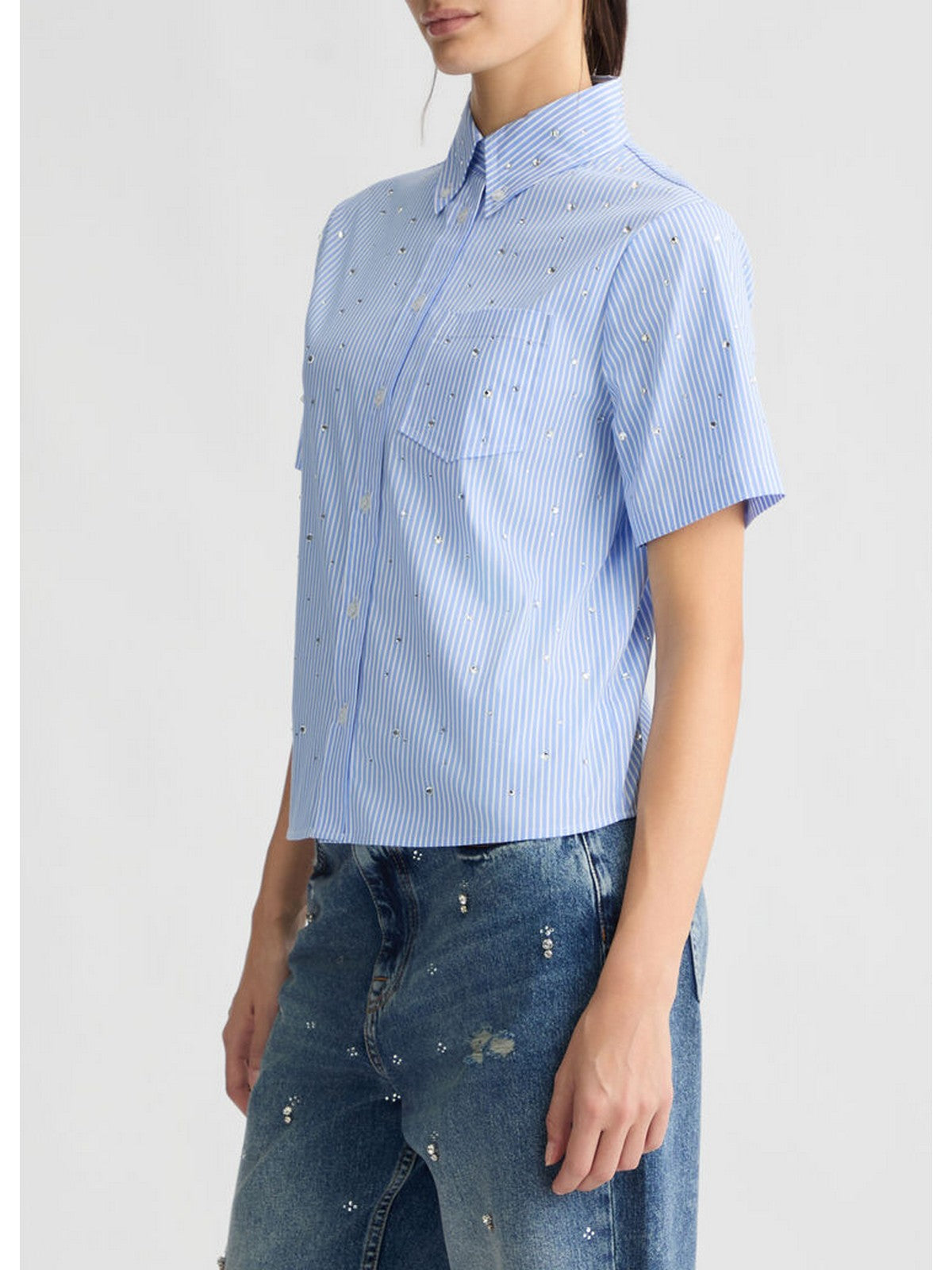 LIU JO BLACK Camicia Donna CA5018T2946 C3606 Blu gioboutiqueweb