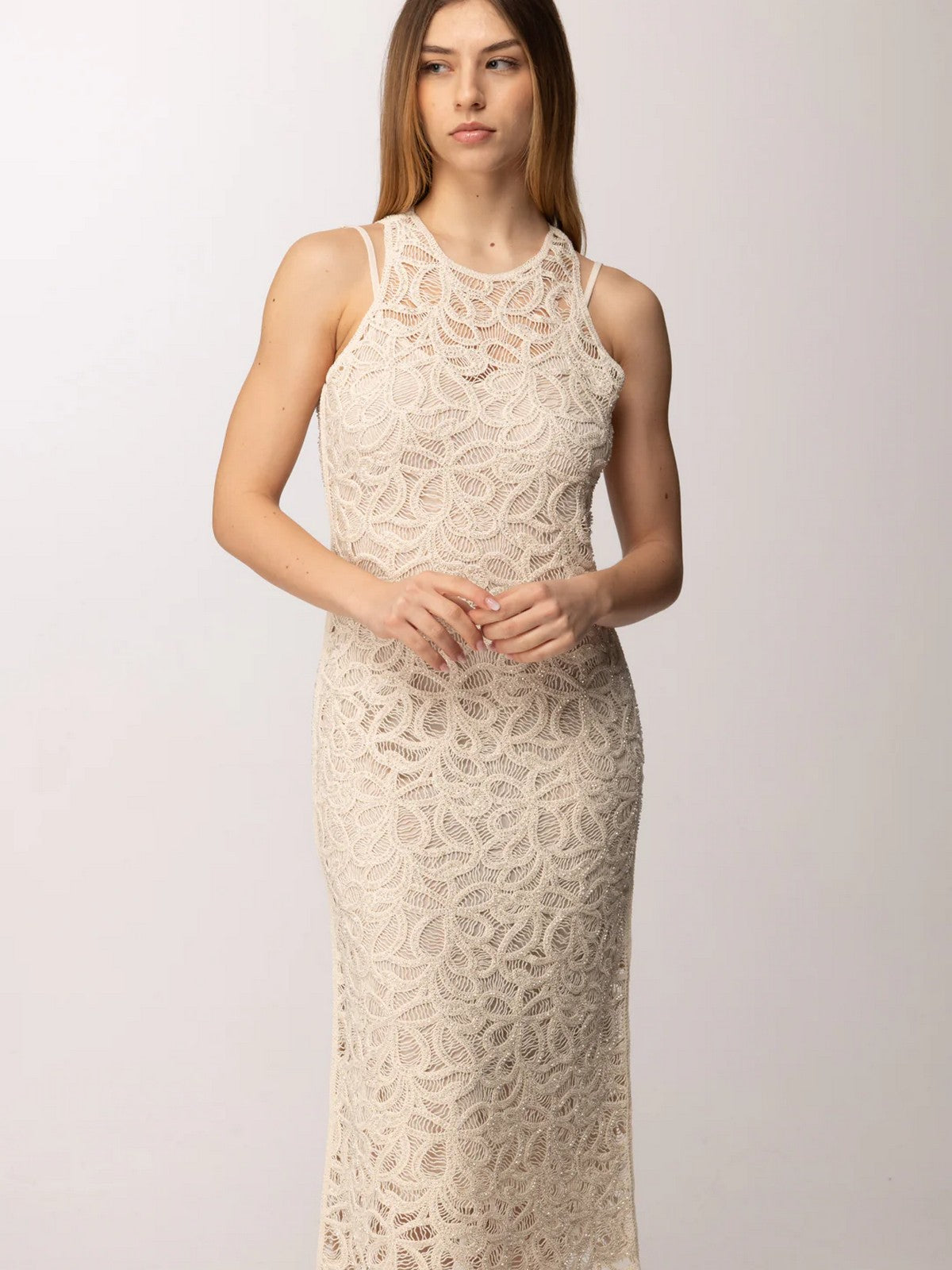 PATRIZIA PEPE Abito Donna 2A3074 A774 B891 NATURAL SAND