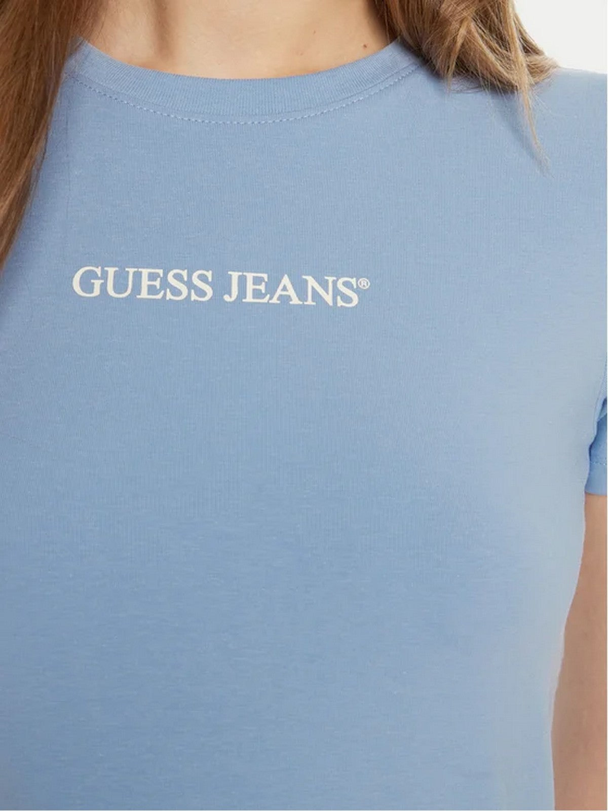 GUESS T-shirt Donna GJ SS CN SLIM LOGO PRINT TEE W4YI01 J1314 G7CP FRESH ZENDY BLUE gioboutiqueweb