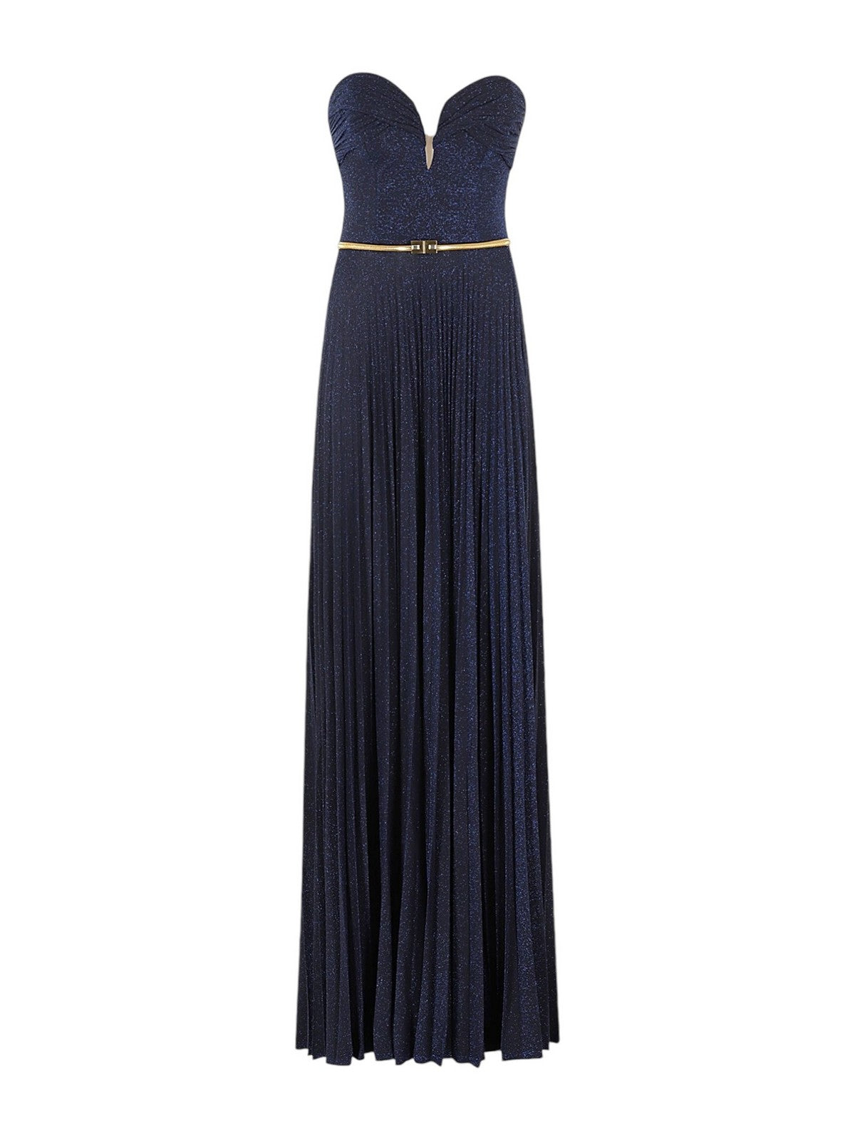 elisabetta franchi dress blue Elisabetta Franchi BlueWhite Lurex Jersey Embroidered Rhombus Maxi Dress S