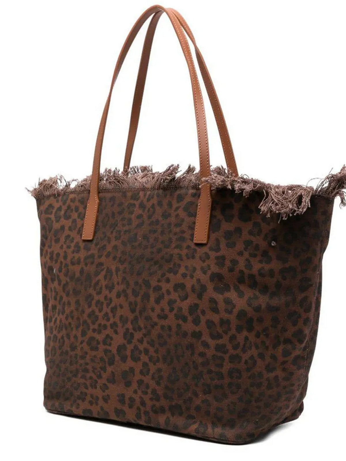 MC2 SAINT BARTH Borsa Donna CITY BAG FRINGE 00588L CANVAS DARK LEOPARD 18 EMB