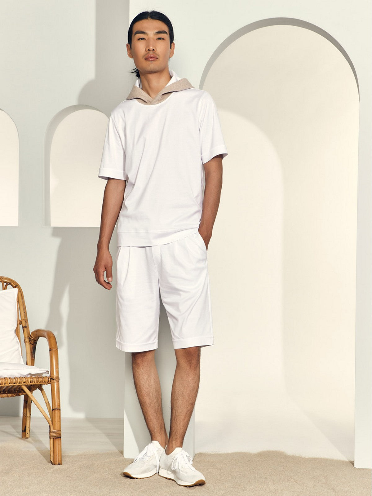 Camiseta de Gran Sasso y poste para hombres 60153/80702 005 White