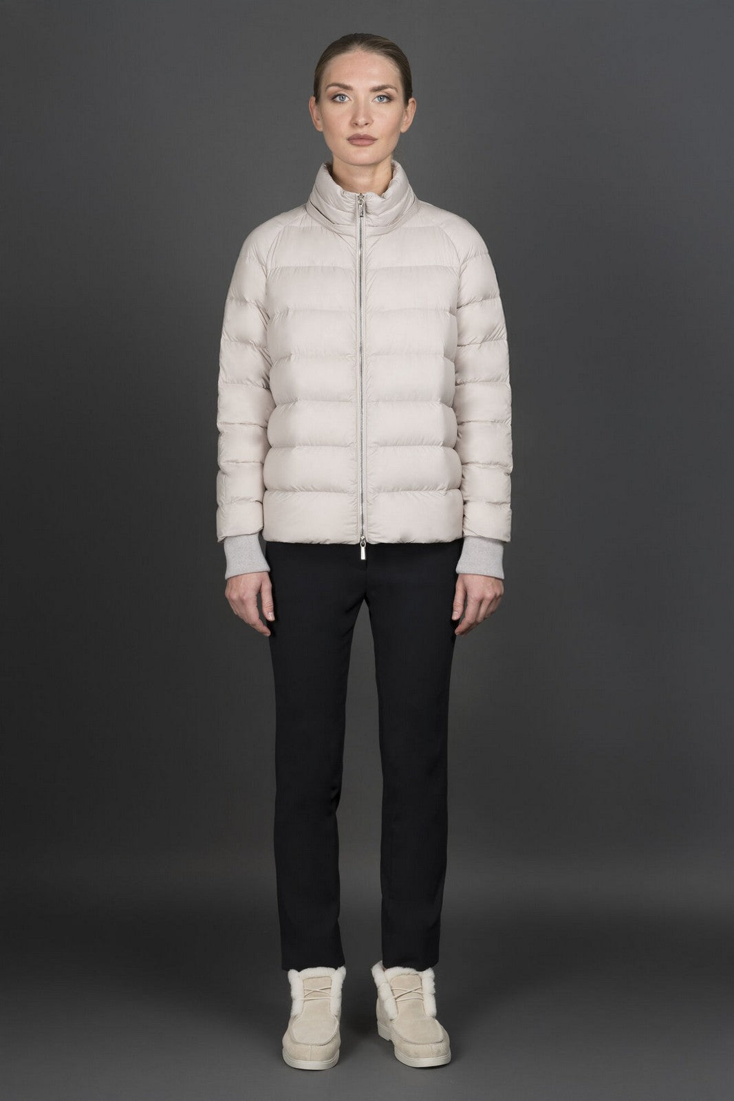 MOORER Piumino Donna NATISHA-CWB MODGI100980 TEPAG25 SABBIA/ANGORA