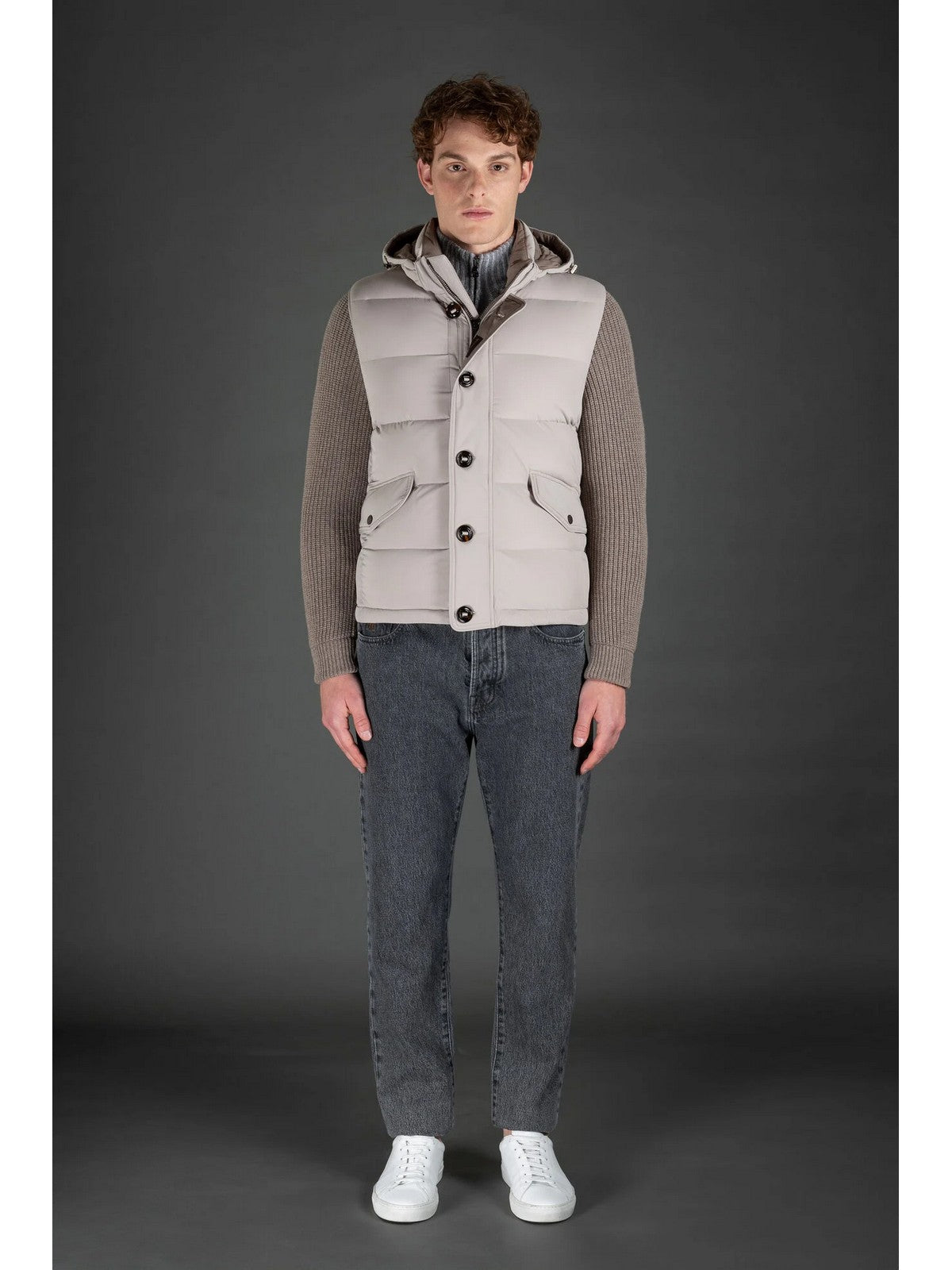 MOORER Piumino Uomo FOSCOLO-KNM MOUGI100191 U0108 Beige gioboutiqueweb