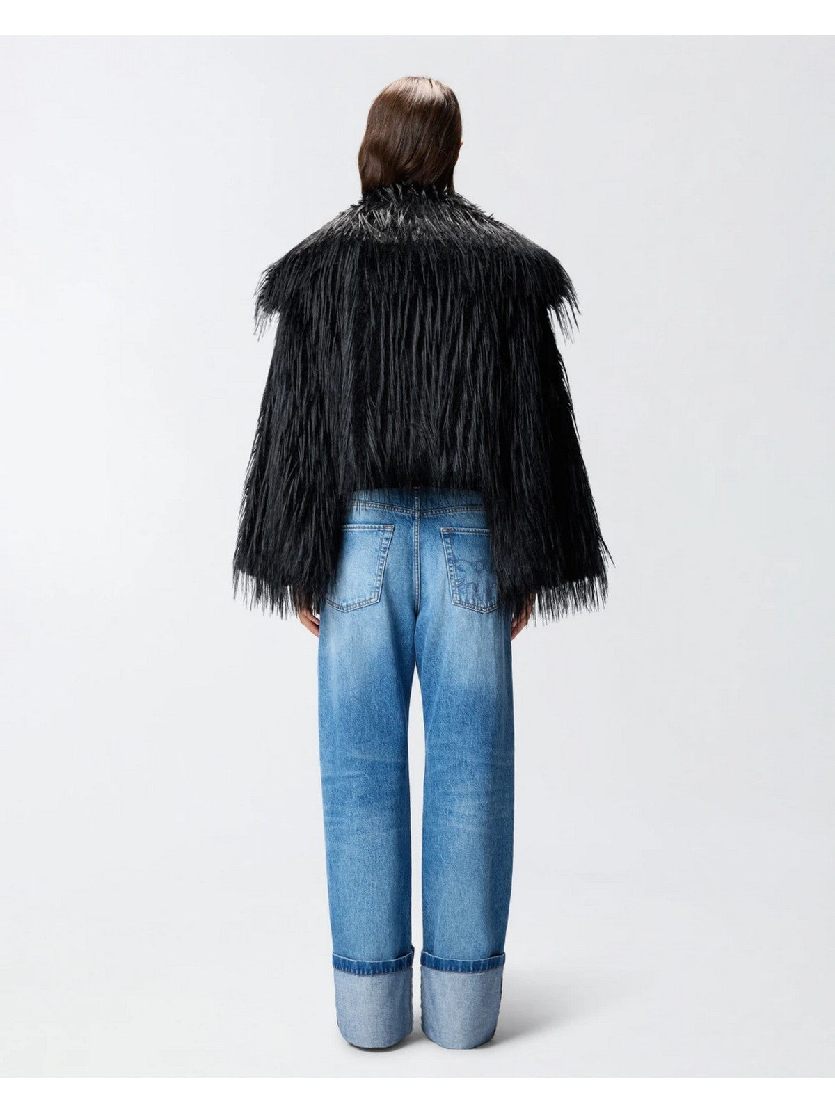 PINKO Pelliccia Donna AMPARO CABAN 106045-A2ZO Z99 NERO LIMOUSINE