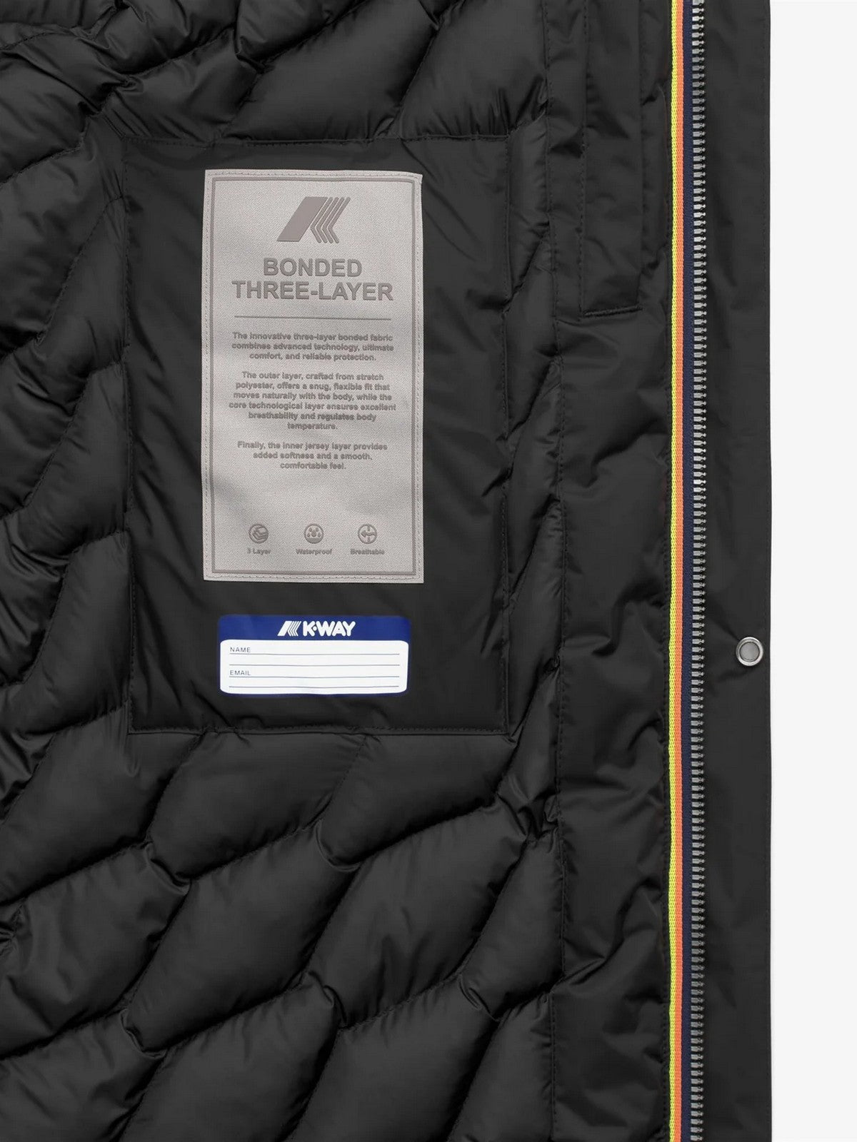 K-WAY Giubbino Uomo Thomal bonded padded K7136IW AT0 BLACK PURE - BLACK P