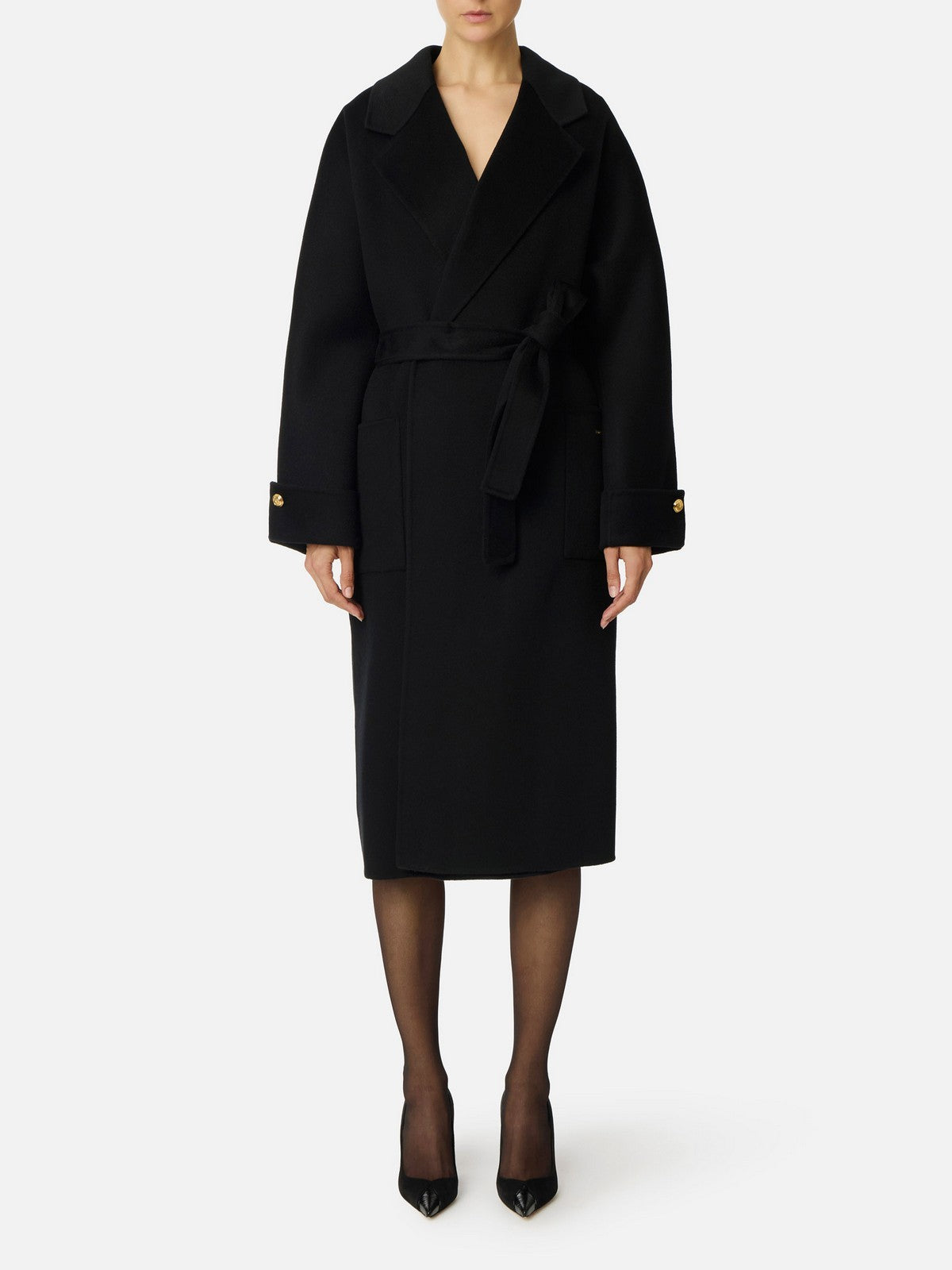 ELISABETTA FRANCHI Cappotto Donna CP68D56E2 110 Nero gioboutiqueweb