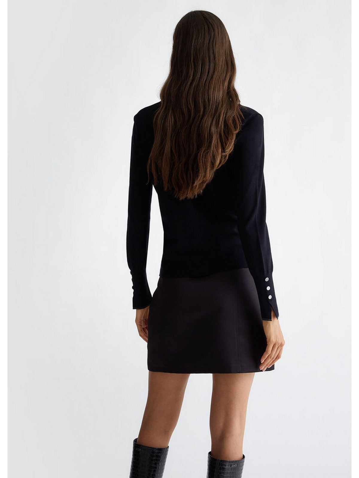 LIU JO WHITE Cardigan Donna WF4082MS49I 22222 Nero gioboutiqueweb