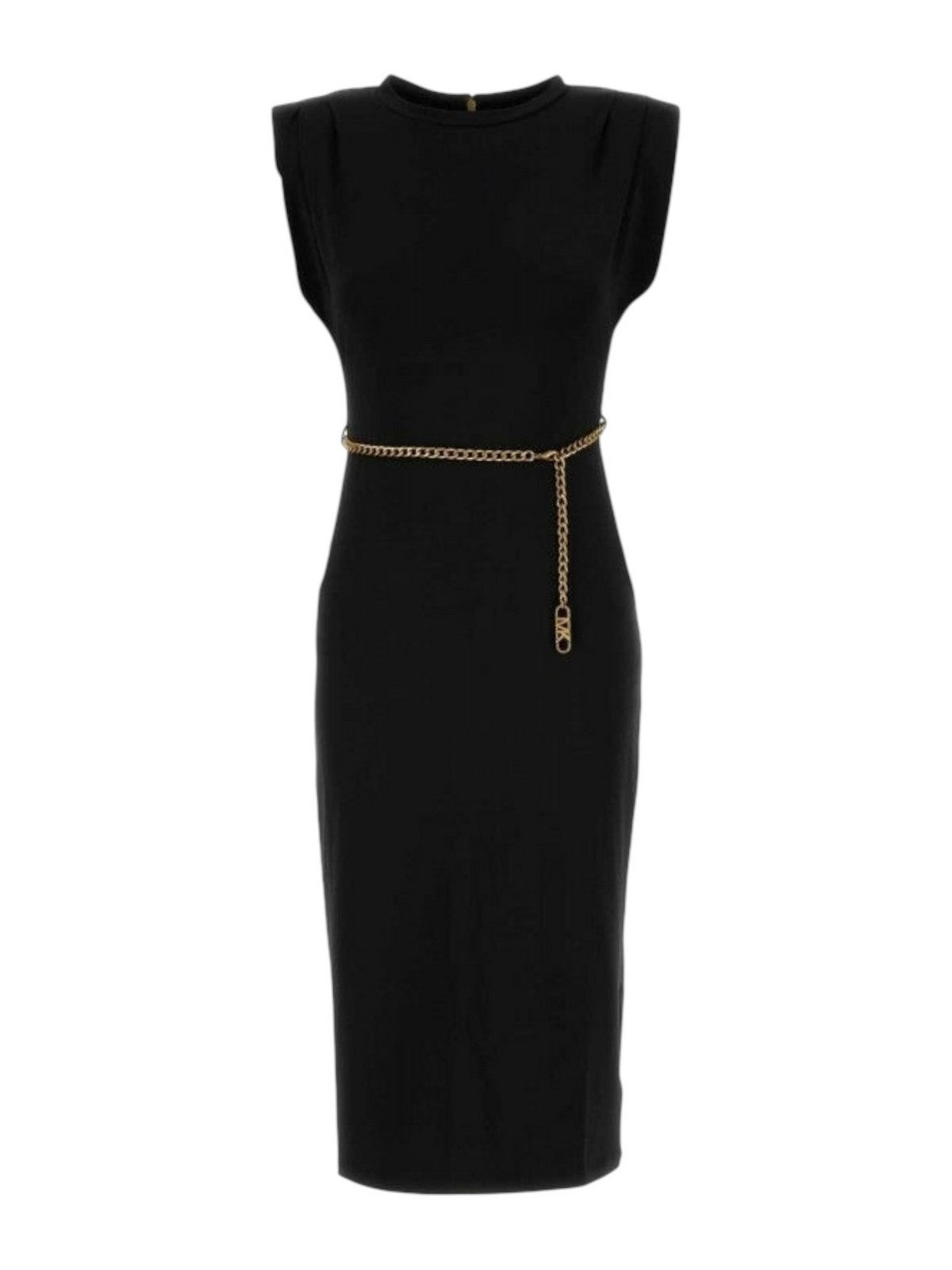 Michael Kors Damenkleid PLT SHDR CHN BLT MIDIDRS MT5831SH6J 001 Schwarz