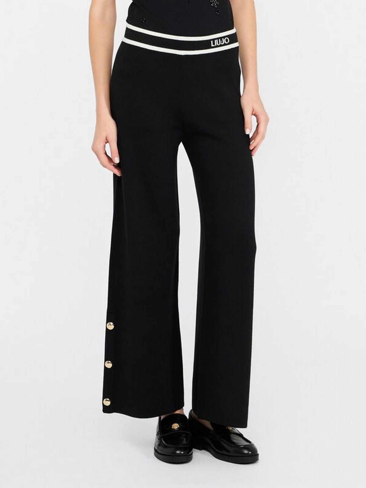 LIU JO SPORT Pantalone Donna TF5252MS59L 03N66 Nero/bianco latte