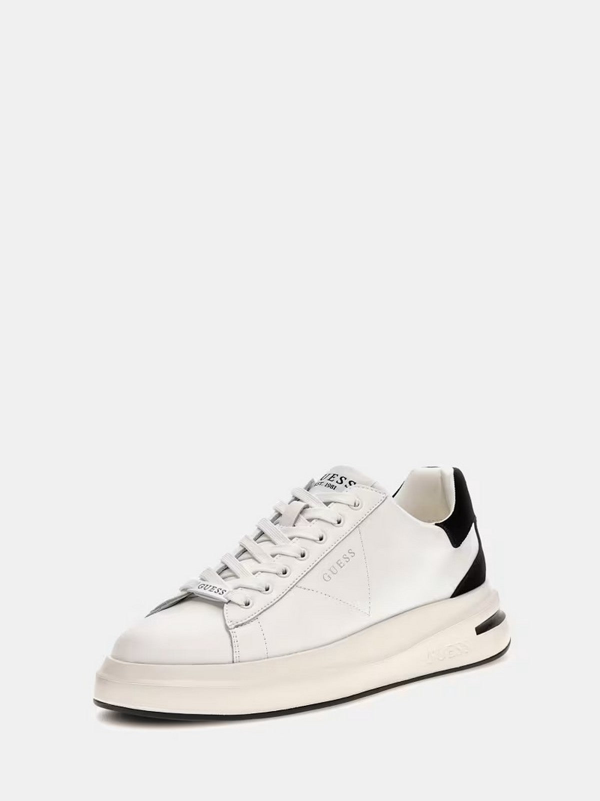 GUESS Sneaker Uomo ELBA FMFLBA LEA12 WHIBK WHITE BLACK
