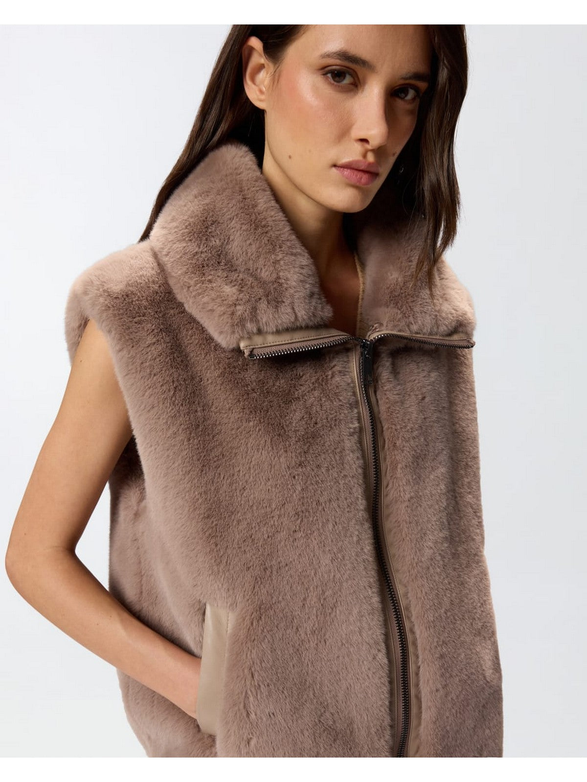 PINKO Pelliccia Donna DEYN GILET 105107-A2WN D01 BEIGE-BISCOTTO ZENZ.