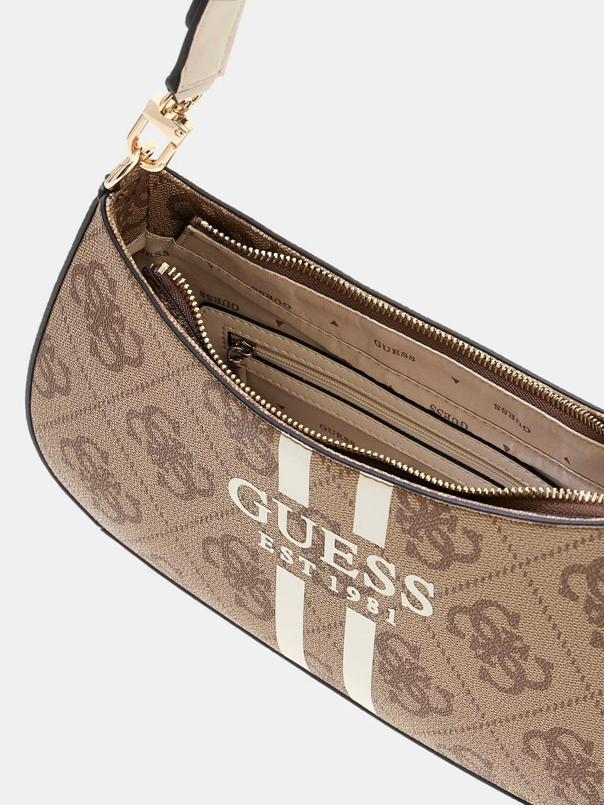 GUESS Borsa Donna NOELLE II TOP ZIP SHOULDER BAG HWOS96 72180 LTL LATTE LOGO