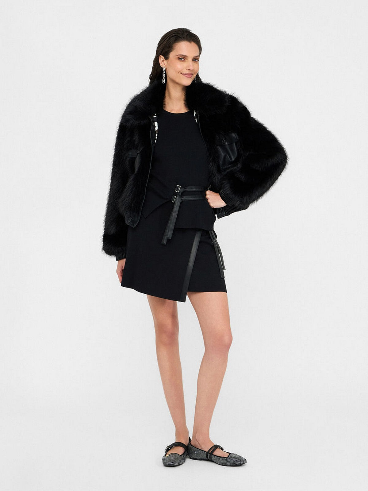 LIU JO BLACK Pelliccia Donna CF5185E1037 22222 Nero