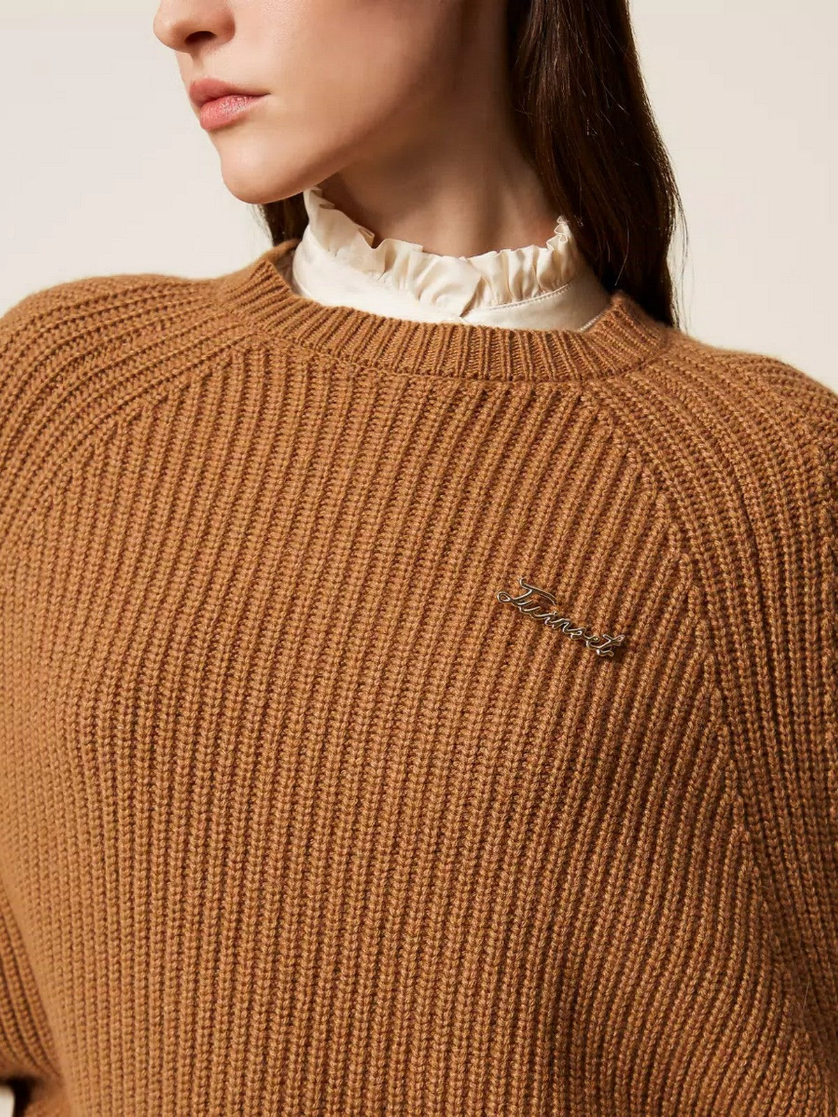 TWINSET Mantella Donna MIX MERINOS WOOL SHAPES 252TT3421 12538 ALPACA