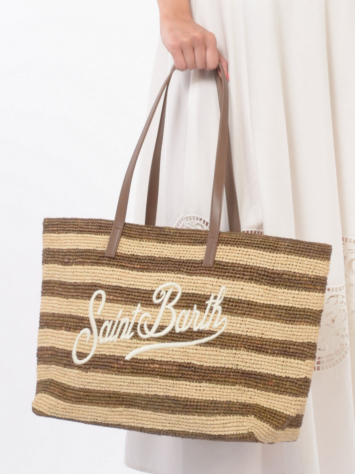MC2 SAINT BARTH Borsa Donna RAFFIA CITY 01322H STRIPES 18 EMB gioboutiqueweb