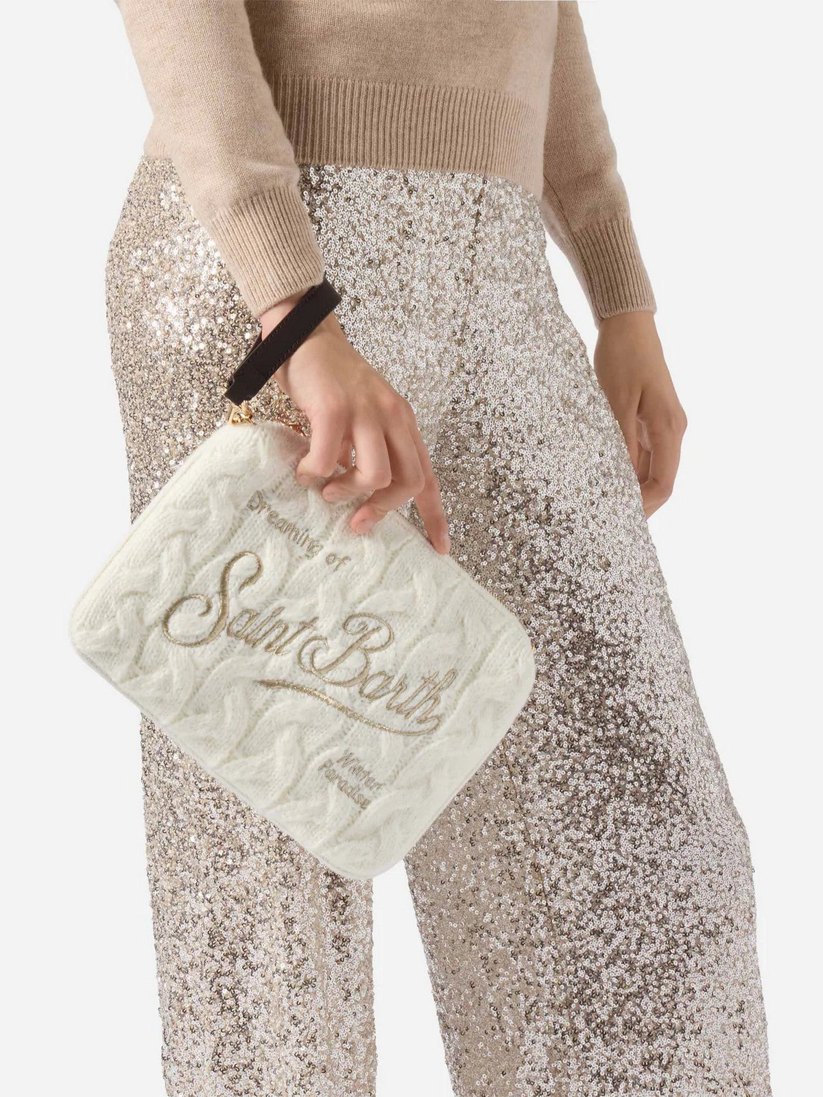 MC2 SAINT BARTH Pochette Donna PARISIENNE WOOL 01346I 10OR EMB