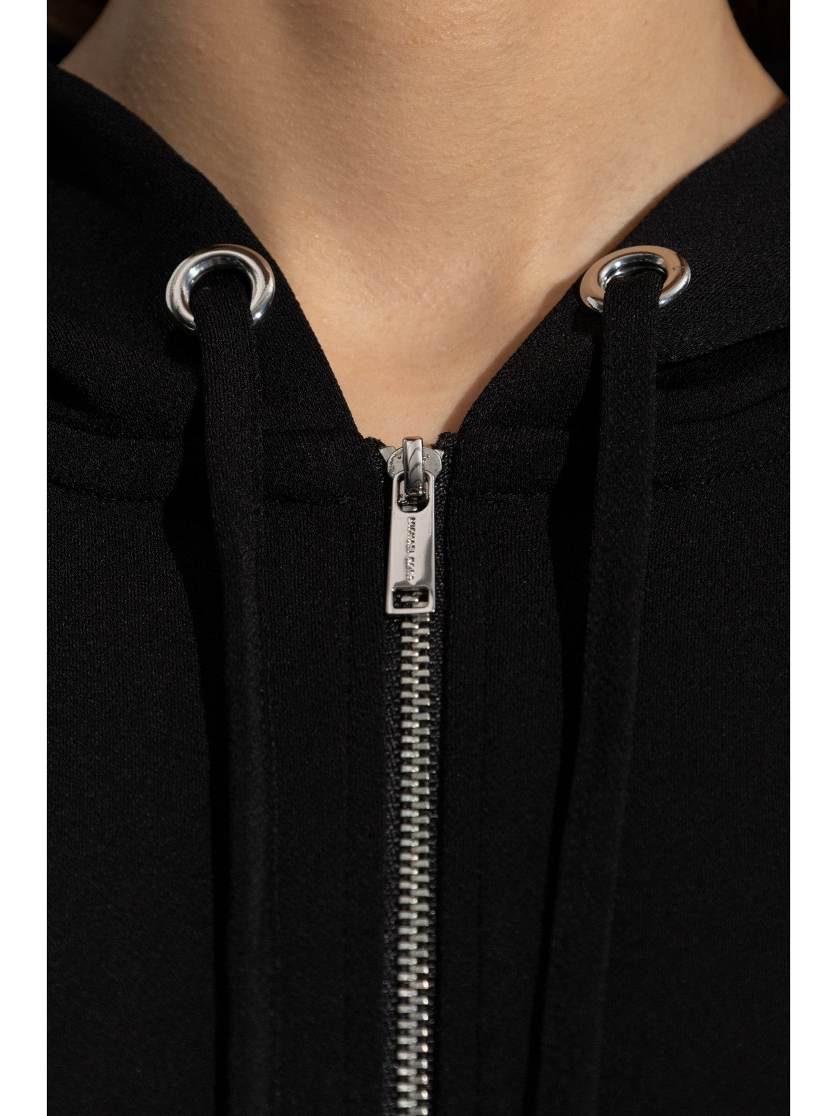 Michael Kors Frauen Sweatshirt SHDR PAD CROP ZIP HDIE MT551SSE45 001 Schwarz