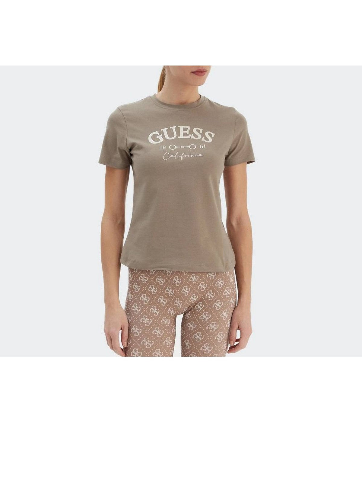 GUESS SPORT T-shirt Donna BEATRIZ CN SS T-SHIRT V6RI02 J1314 G1O3 TOTALLY TAUPE