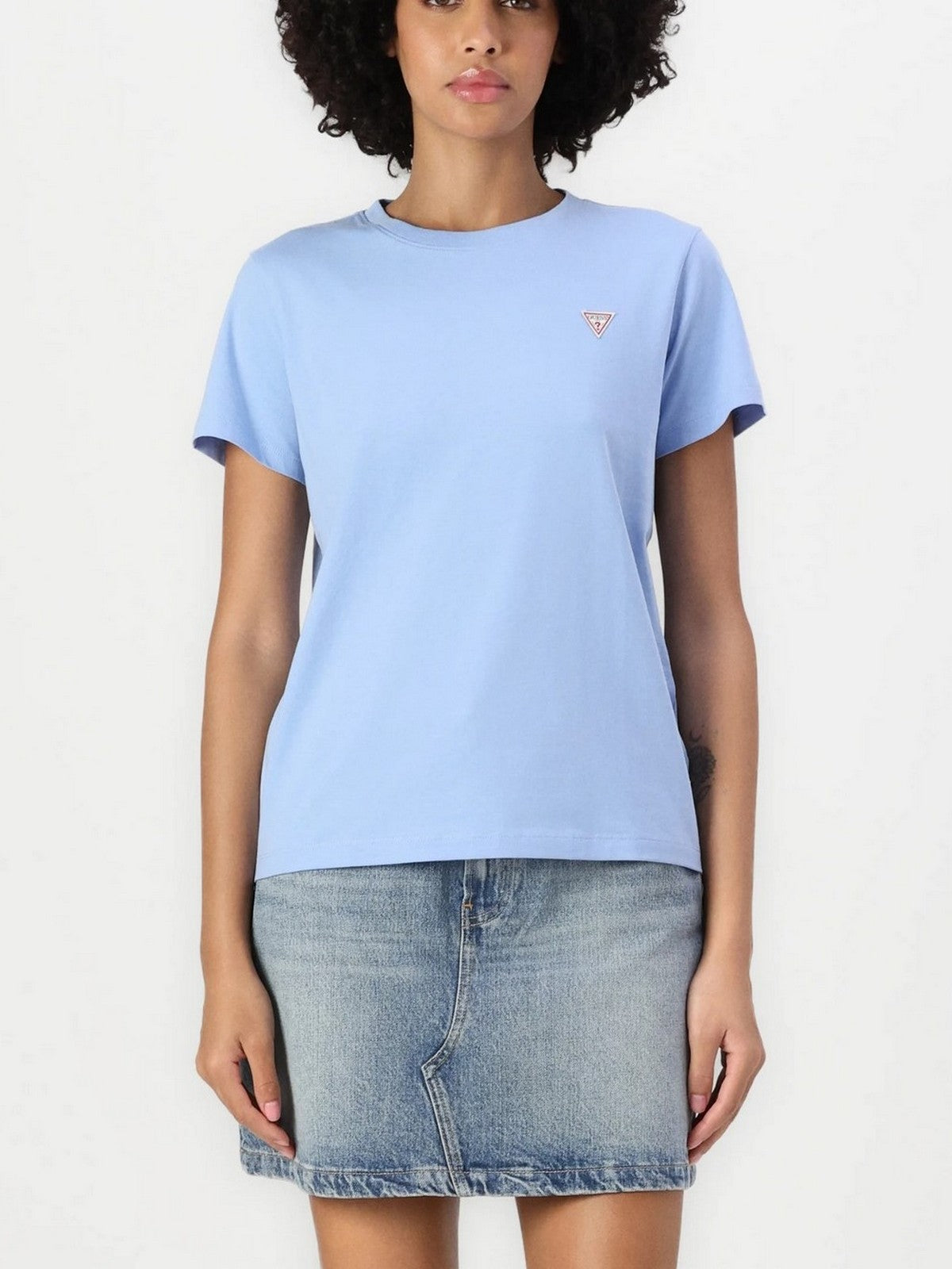 GUESS T-shirt Donna GJ SS CN BOXY MINI TRIANG TEE W4YI05 K8HM0 G7CP Blu gioboutiqueweb