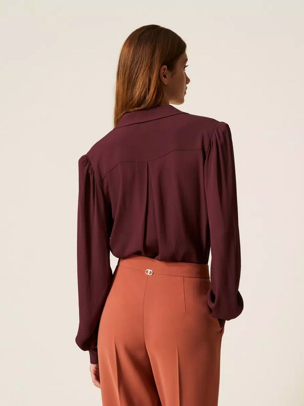 TWINSET Blusa Donna CREPE DE CHINE WITH METAL DETAILS 252TP2291 05609 WINETASTING