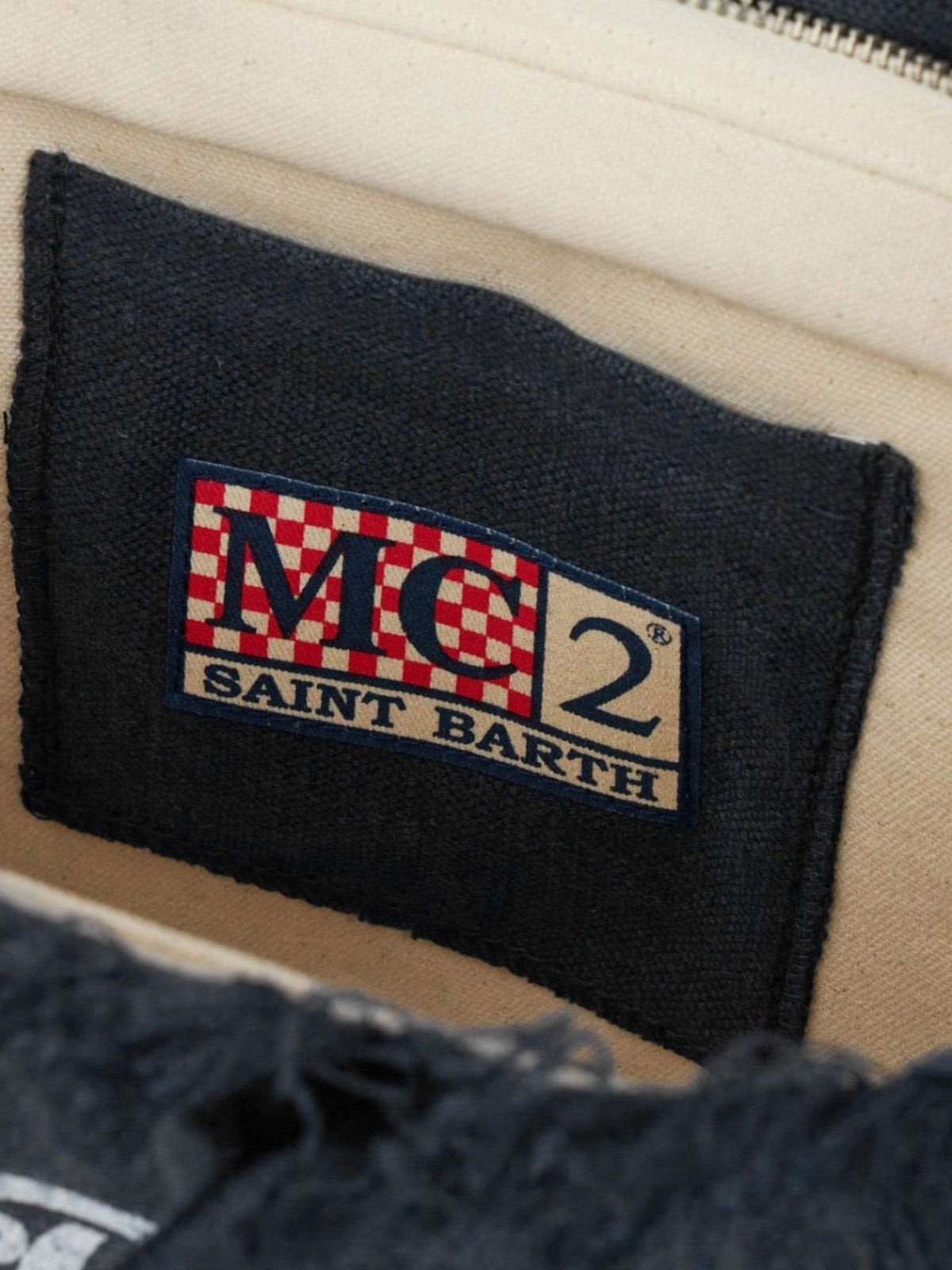 MC2 SAINT BARTH Borsa Donna COLETTE LINEN 02489H LINEN 00 BLACK gioboutiqueweb