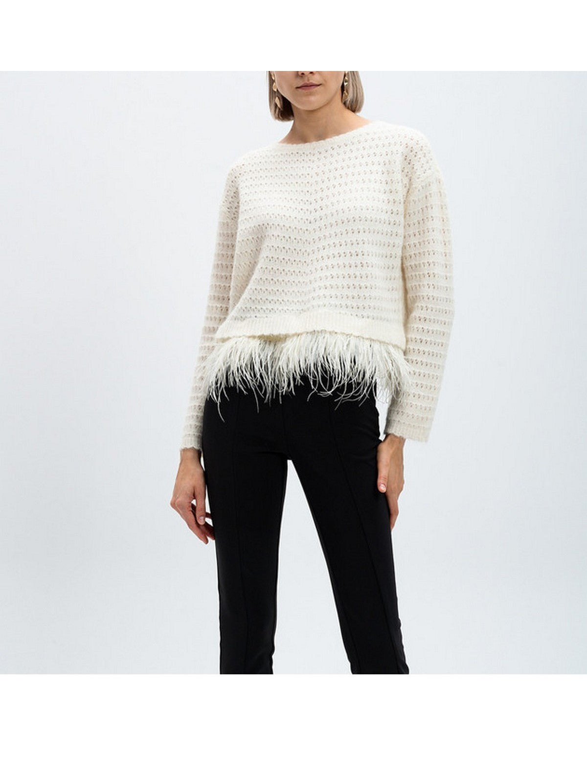TWINSET Maglione Donna 242TP3251 00282 Bianco gioboutiqueweb