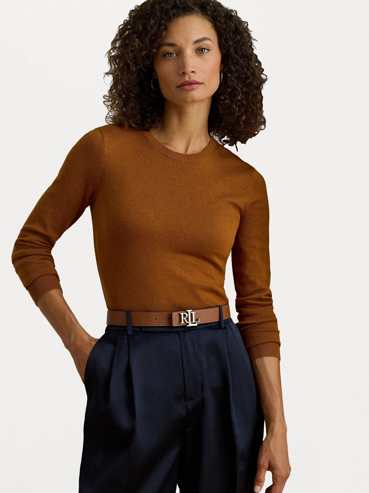 LAUREN RALPH LAUREN Maglia Donna SHAVONNE-LONG SLEEVE-PULLOVER 200919114 019 CINNAMON BARK