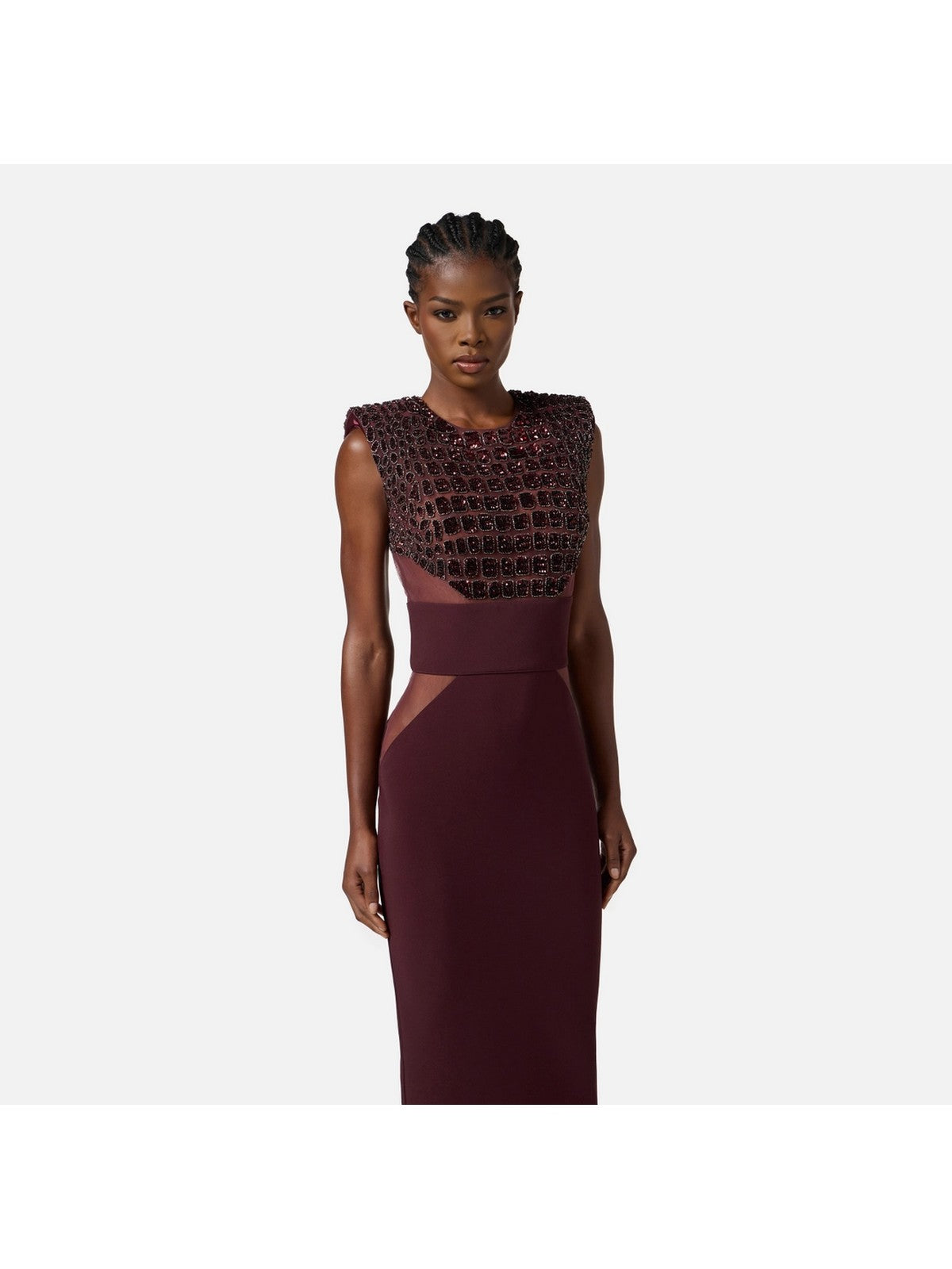 ELISABETTA FRANCHI Abito Donna AB83457E2 EA4 MERLOT gioboutiqueweb