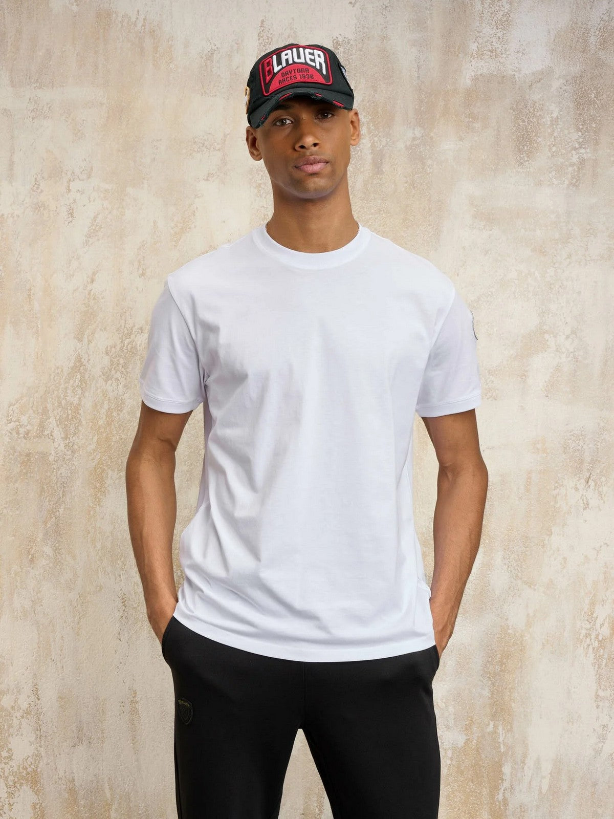 BLAUER T-shirt Uomo Anthony 25SBLUH02275 007100 100 Bianco gioboutiqueweb