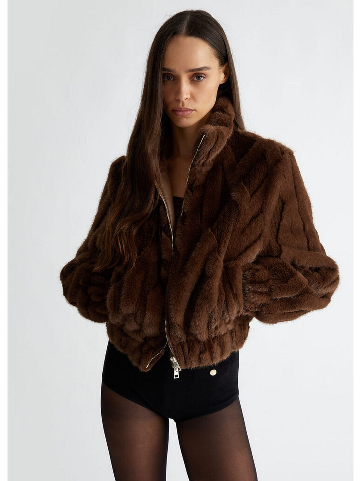 LIU JO WHITE Pelliccia Donna WF4223E0946 X0640 Marrone gioboutiqueweb