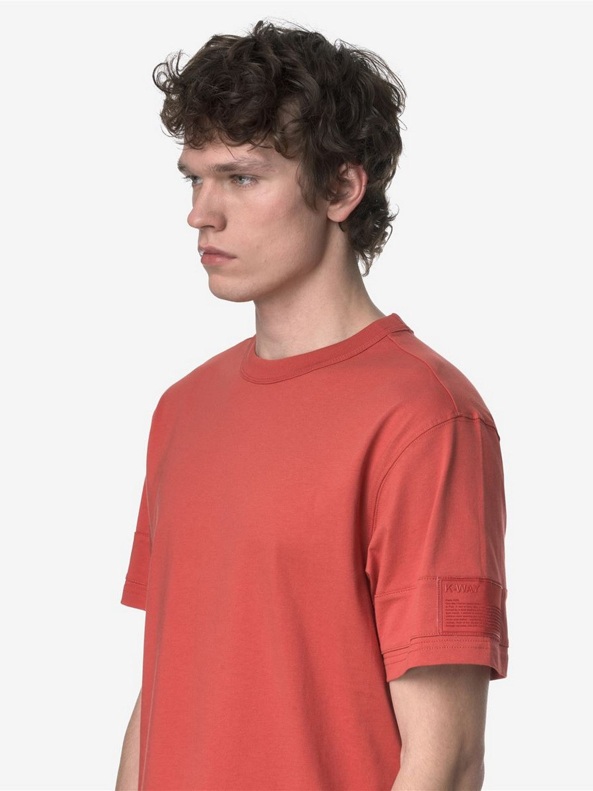 K-WAY T-shirt Uomo FANTOME SLEEVE LABEL K2135KW 703 Rosso gioboutiqueweb