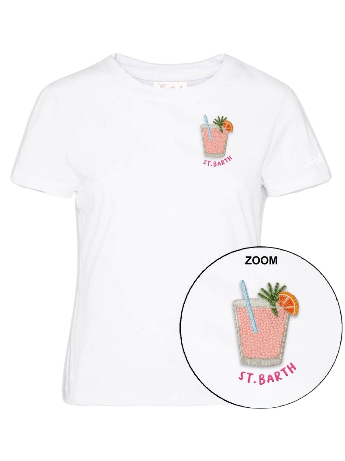 MC2 SAINT BARTH T-shirt Donna EMILIE 08538L SB PALOMA 01N BEADS EMB
