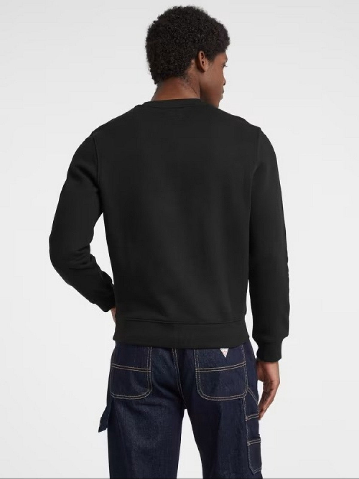 GUESS Felpa Uomo GJ SLIM SCRIPT CREWNECK M5BQ35 K9V31 JBLK Jet Black A996