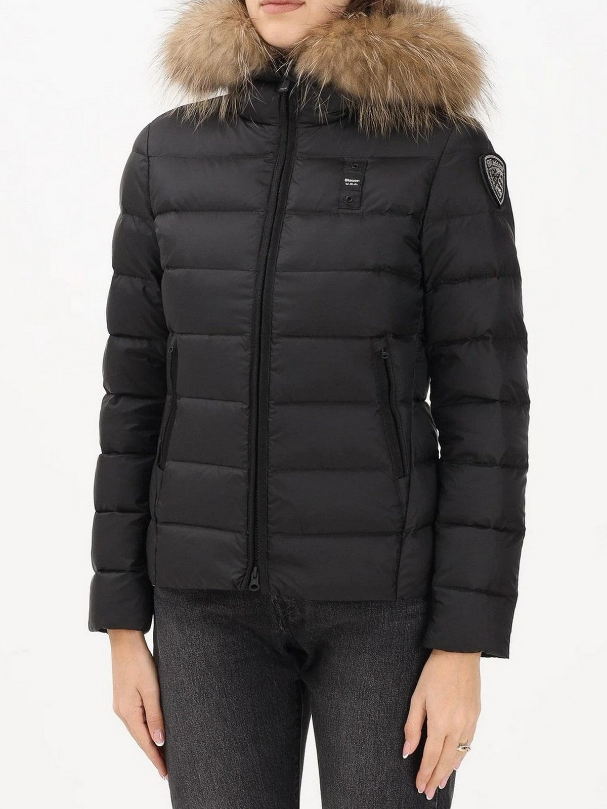 BLAUER Piumino Donna ARCADIA 25WBLDC03099 A06047 999EI NERO interno BEIGE 301