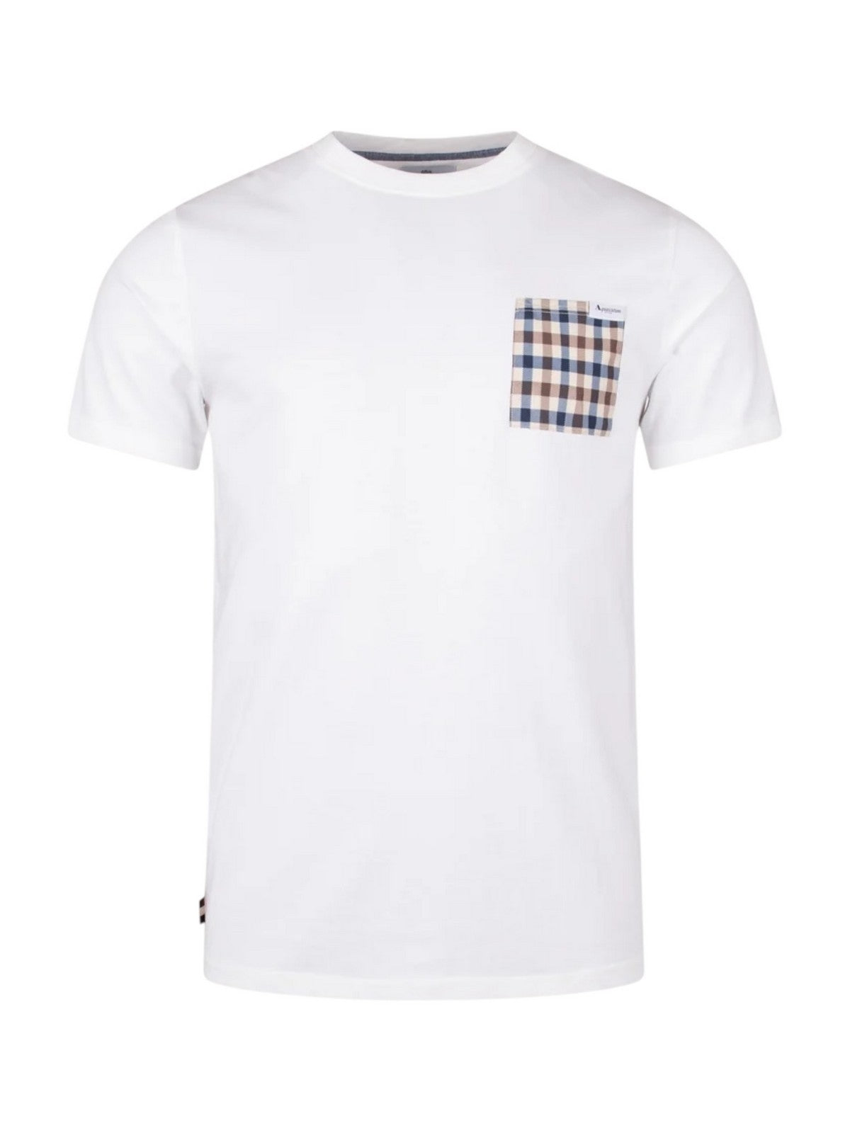 AQUASCUTUM T-shirt Uomo ACTIVE CLUB CHECK POCKET T-SHIRT AA-B004-TS003 BIANCO OPTICAL WHITE