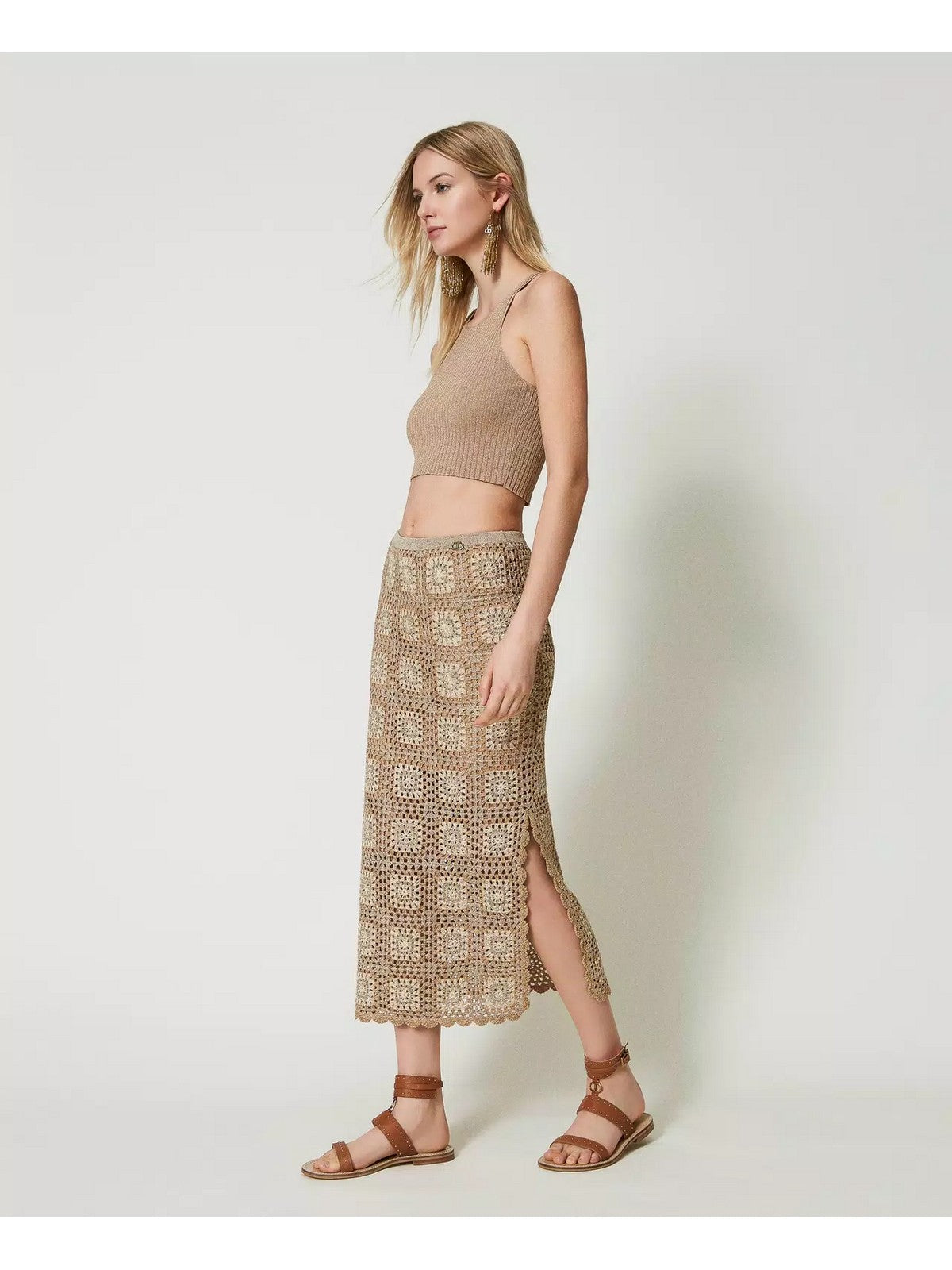 Twinset Sandalo Donna 241TCT050 00057 Brown