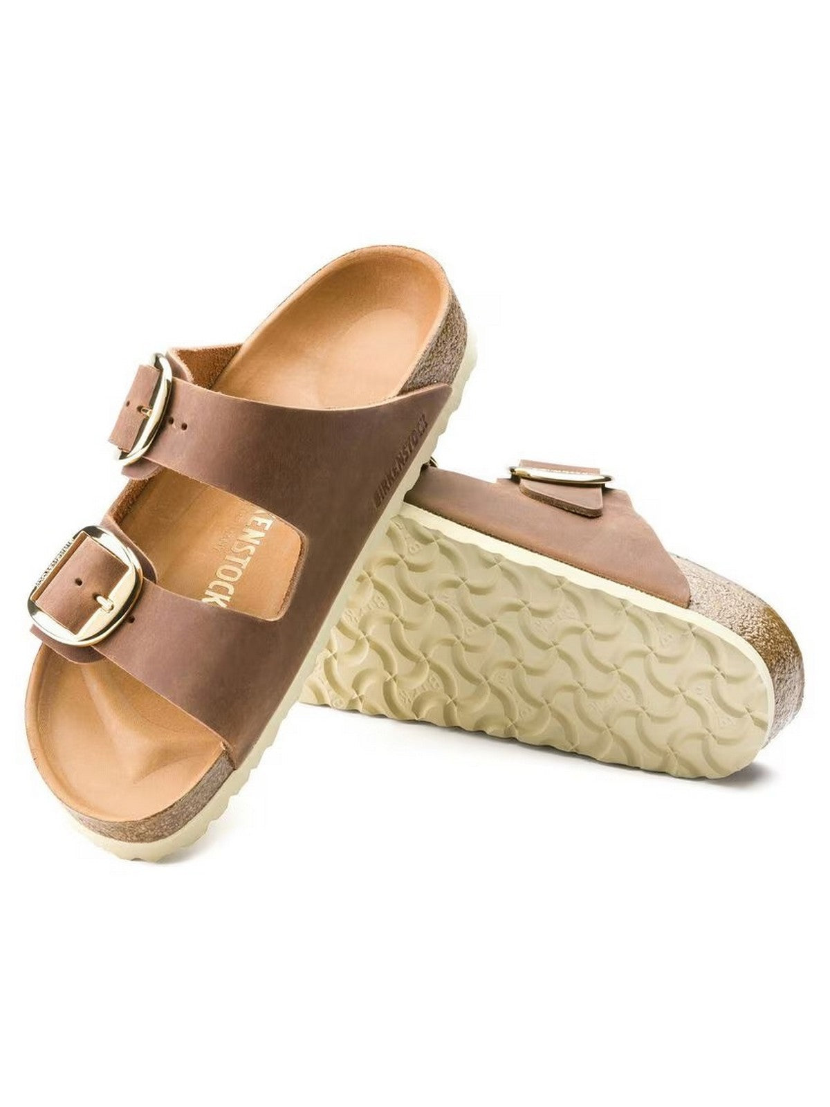 BIRKENSTOCK Sandalo Donna Arizona Big Buckle cognac, Oiled Leather 1011073 Marrone