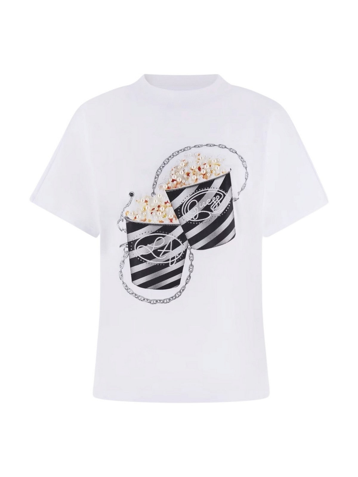 GUESS T-shirt Donna SS CN POPCORN TEE W6RI28 I3Z14 G011 PURE WHITE