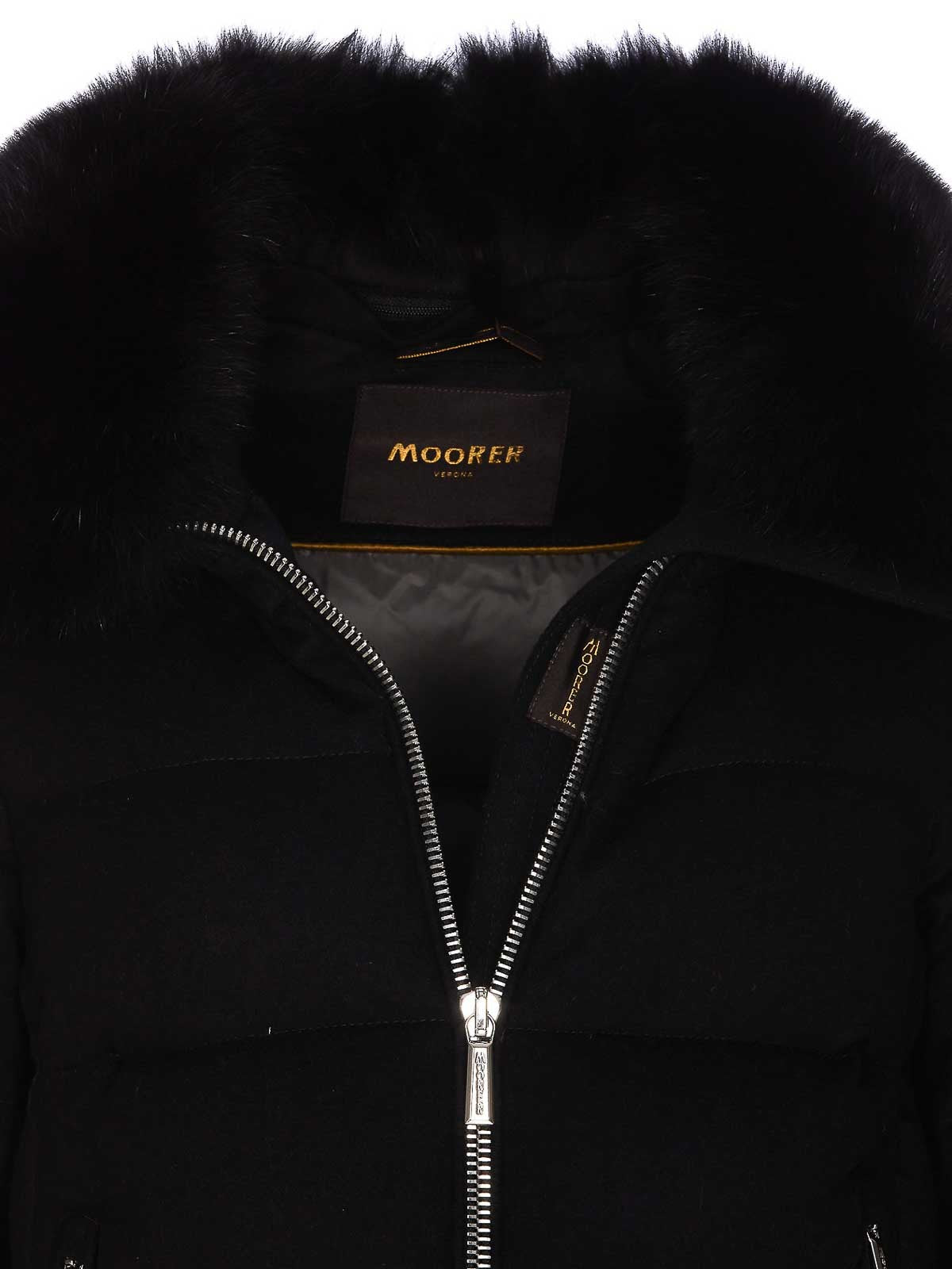 MOORER Piumino Donna DORADO-FUR-LS9 MODGI300004 U0001 Nero gioboutiqueweb