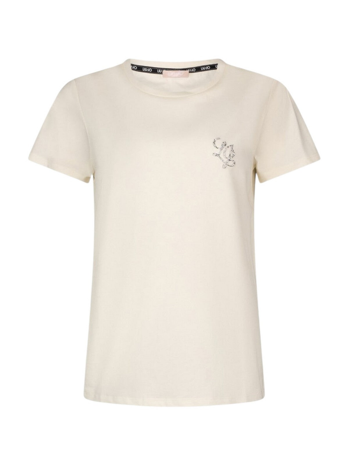 LIU JO SPORT T-shirt Donna TA6056JS923 P9192 White milk/LJ strass