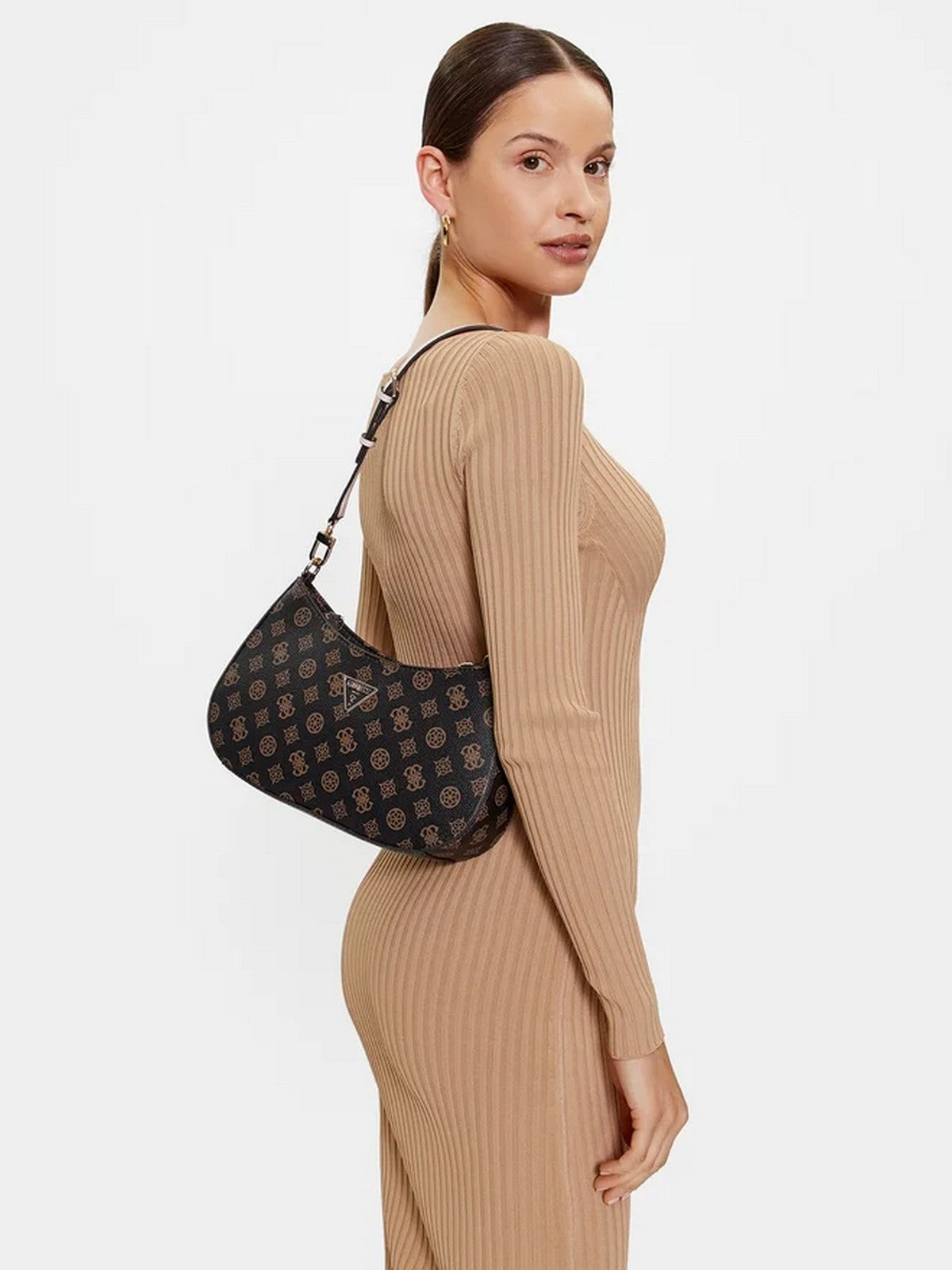 GUESS Borsa Donna NOELLE TOP ZIP SHOULDER BAG HWPZ78 79180 MLO Marrone gioboutiqueweb