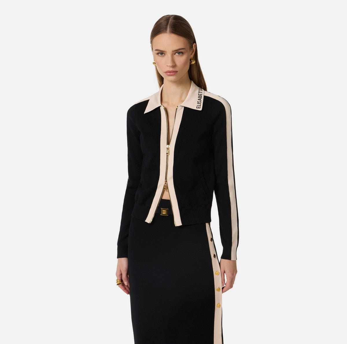 ELISABETTA FRANCHI Cardigan Donna MK66S61E2 685 NERO/BURRO