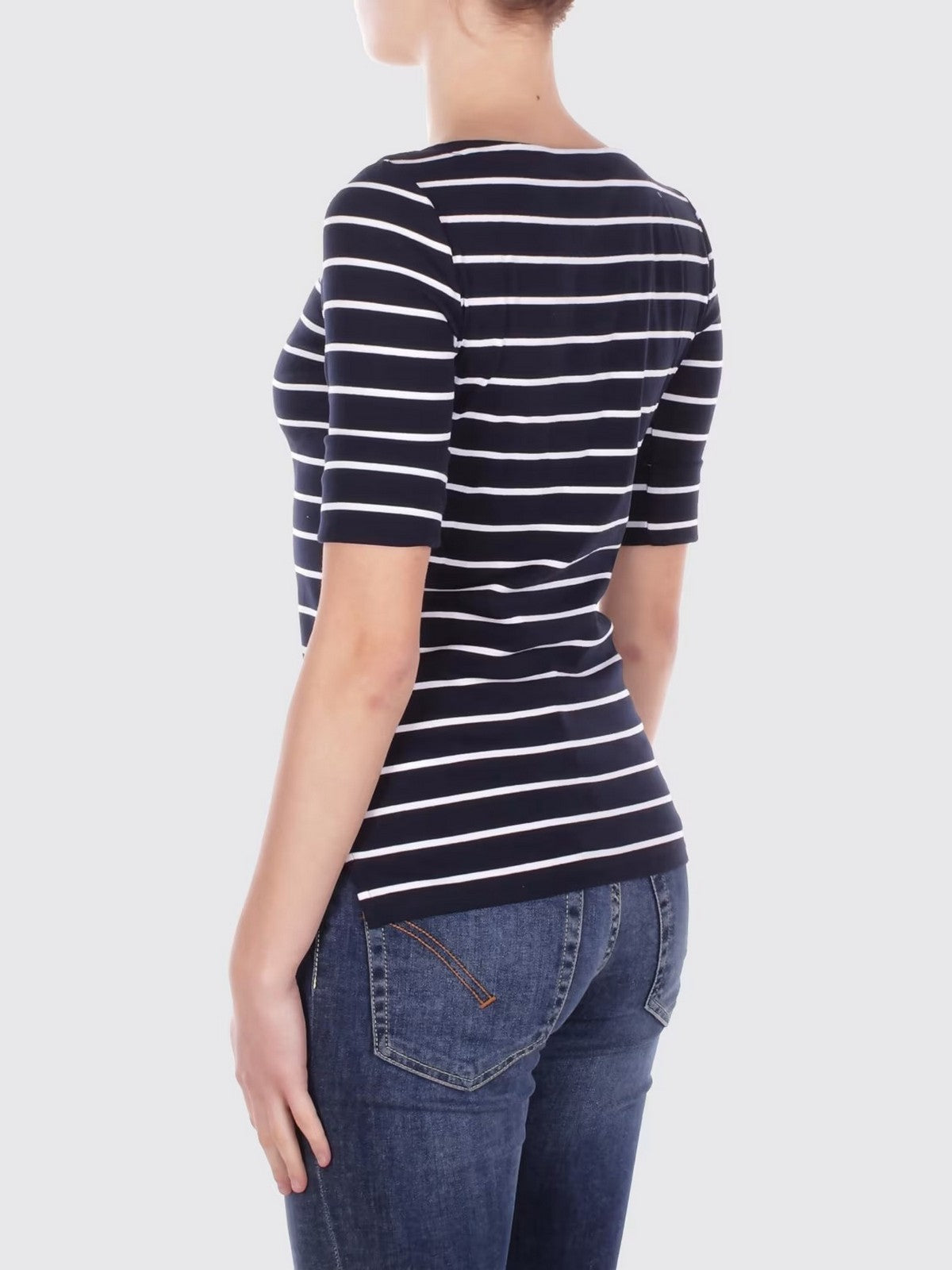 LAUREN RALPH LAUREN T-shirt Donna JUDY-ELBOW SLEEVE-KNIT 200701085 002 LAUREN NAVY/WHITE