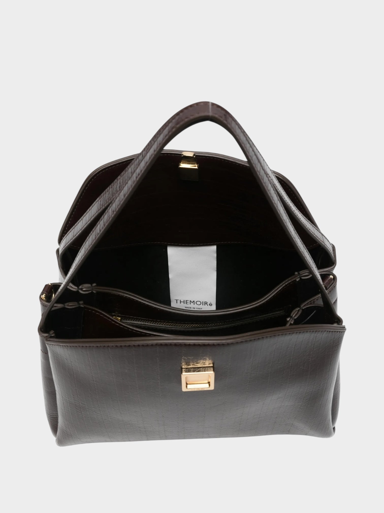 THEMOIRè Calipso Trunk cocco vegan fabric bag chocolate eco-friendly design