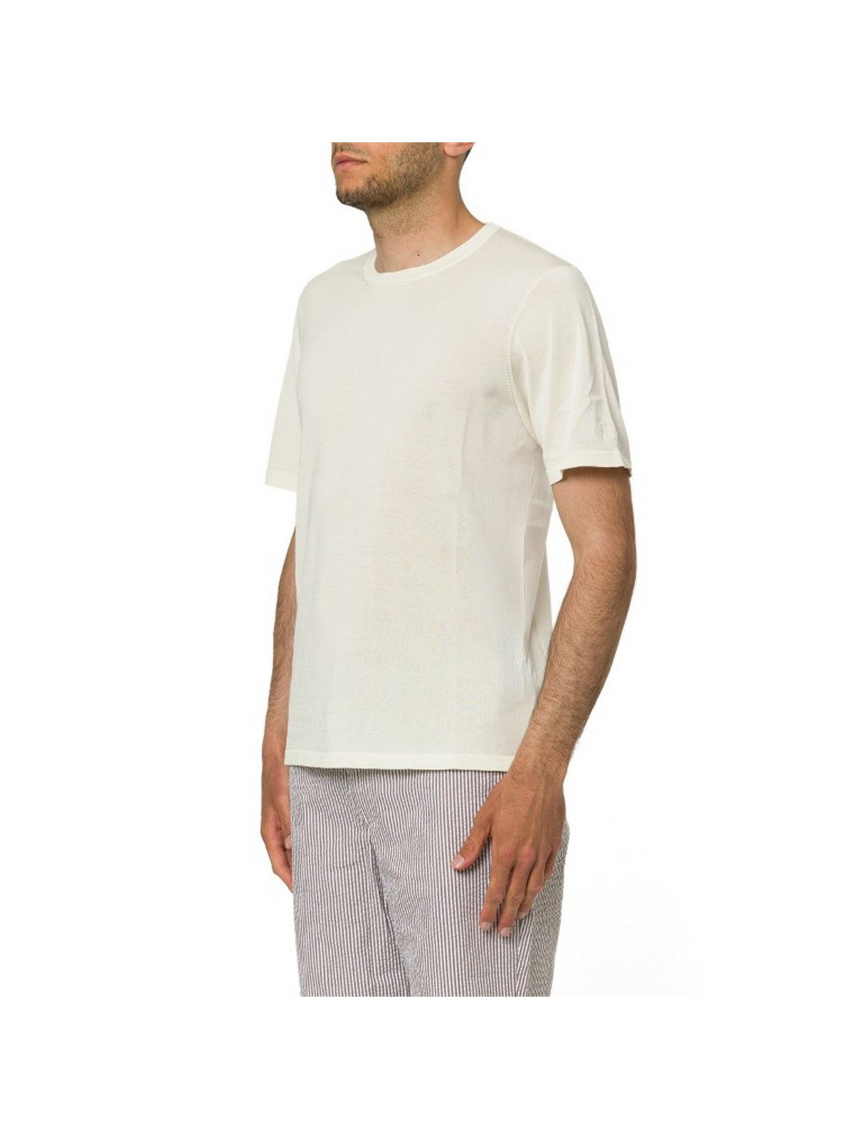 MC2 SAINT BARTH T-shirt Uomo SCOTT COTTONSILK 00100L 10 OFF WHITE