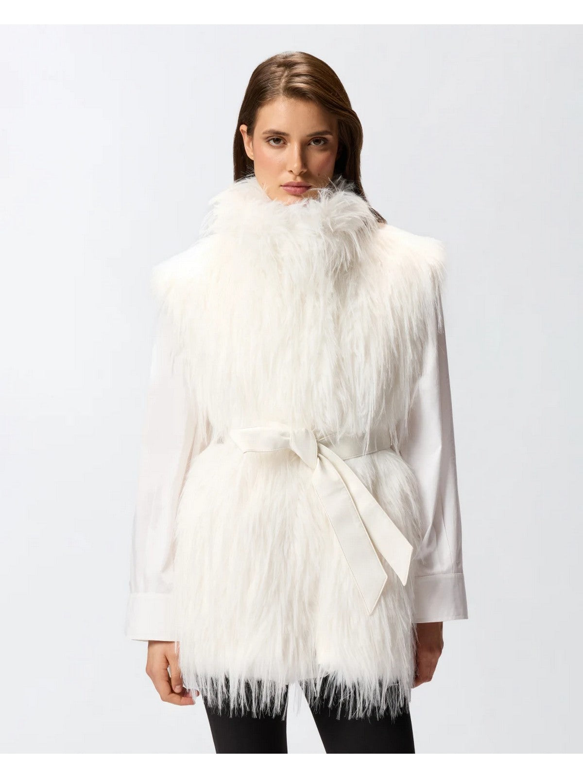 PINKO Pelliccia Donna NEVA GILET 106044-A2ZO Z14 BIANCO SETA