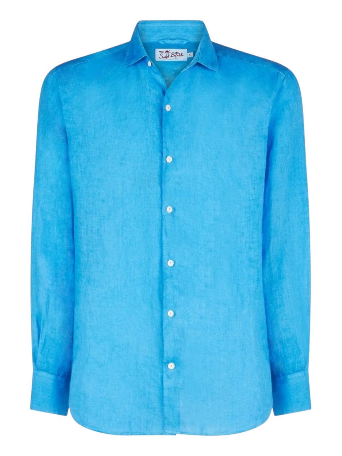 MC2 SAINT BARTH Camicia Uomo PAMPLONA 02015H LINEN 17 BLUETTE WATERCOLOR gioboutiqueweb