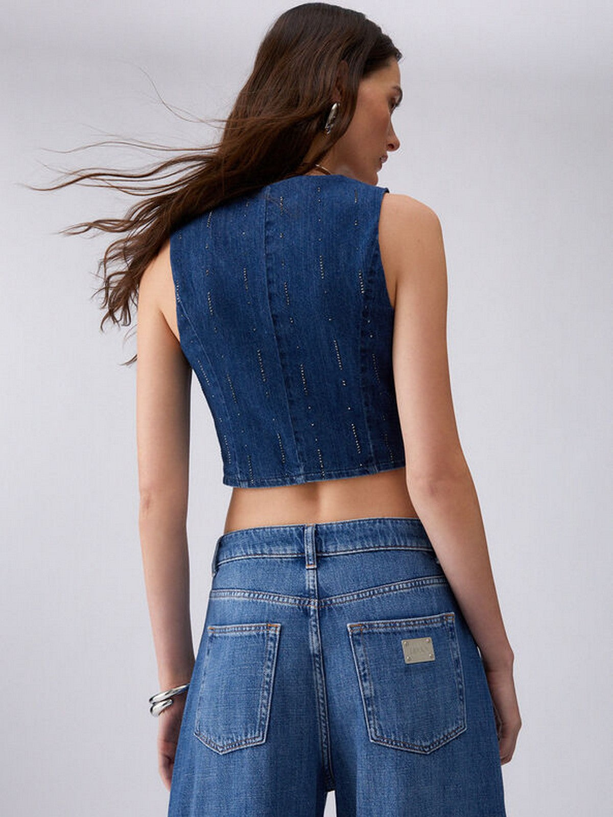 LIU JO BLUE DENIM Gilet Donna UA6188D0315 78033 Den.Blue starry wash